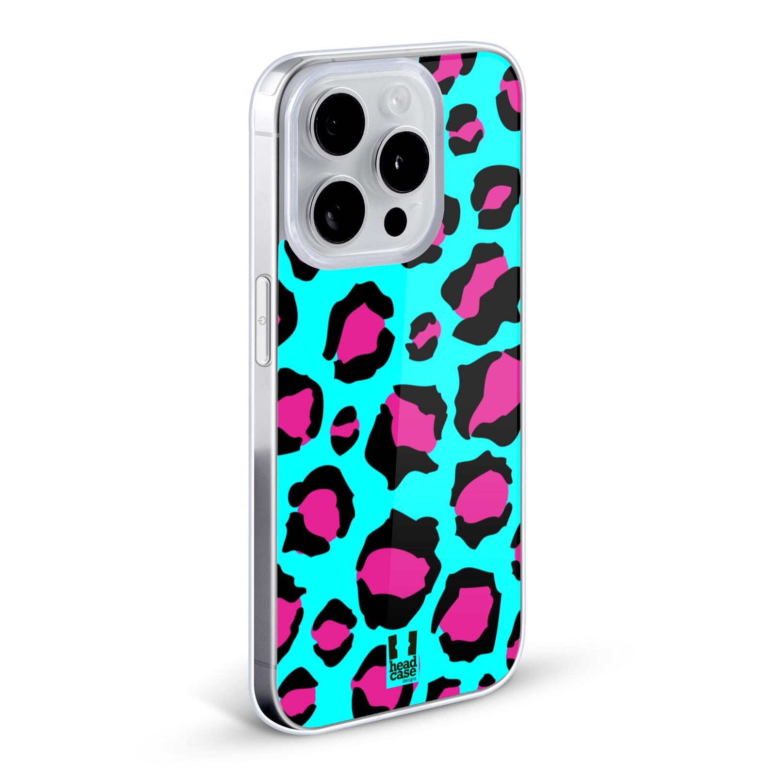 Head Case Designs Cyan Leopard Print Soft Gel Phone Case for Apple iPhone 13 - Stylish Protective Cover for Everyday Use, Work & Travel