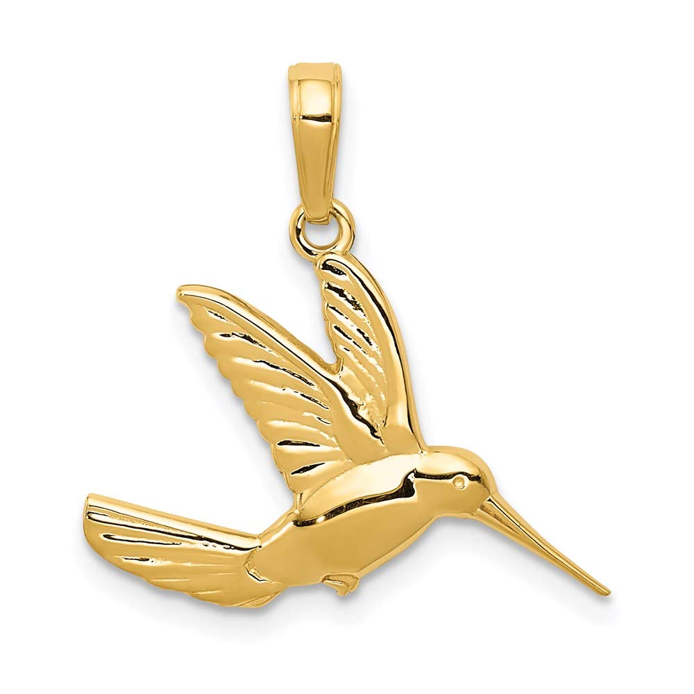 14k Gold Hummingbird Pendant - Elegant Jewelry for Gifts & Daily Wear