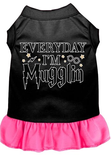 Everyday I'm Mugglin Funny Dog T-Shirt - Cute Screen Printed Pet Clothes in Multiple Colors - Perfect for Dog Walks, Parties & Photo Shoots