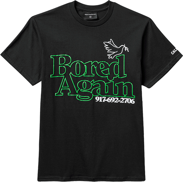 Call Me Bored Again Funny Graphic T-Shirt - Large Size in Black | Casual Wear, Street Fashion, Gift for Men & Women