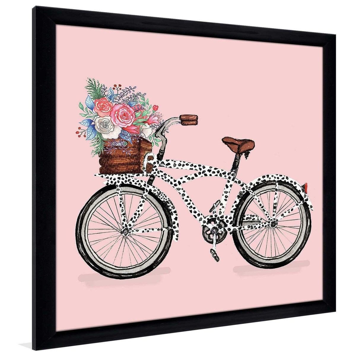 Floral Print Acrylic Bicycle Wall Art - Perfect for Home Decor, Living Room, Bedroom, and Office Decoration
