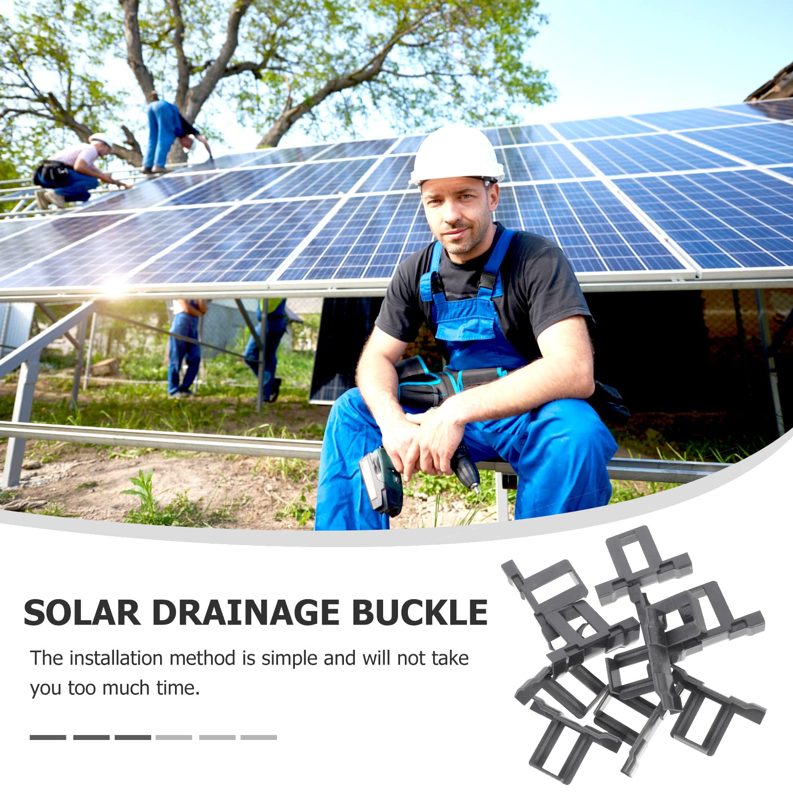 TEHAUX 10pcs Solar Panel Drainage Clips - ABS PV Module Cleaning Clips for Efficient Water Removal - Photovoltaic Panel Clamps for Easy Maintenance - Perfect for Residential & Commercial Solar Systems