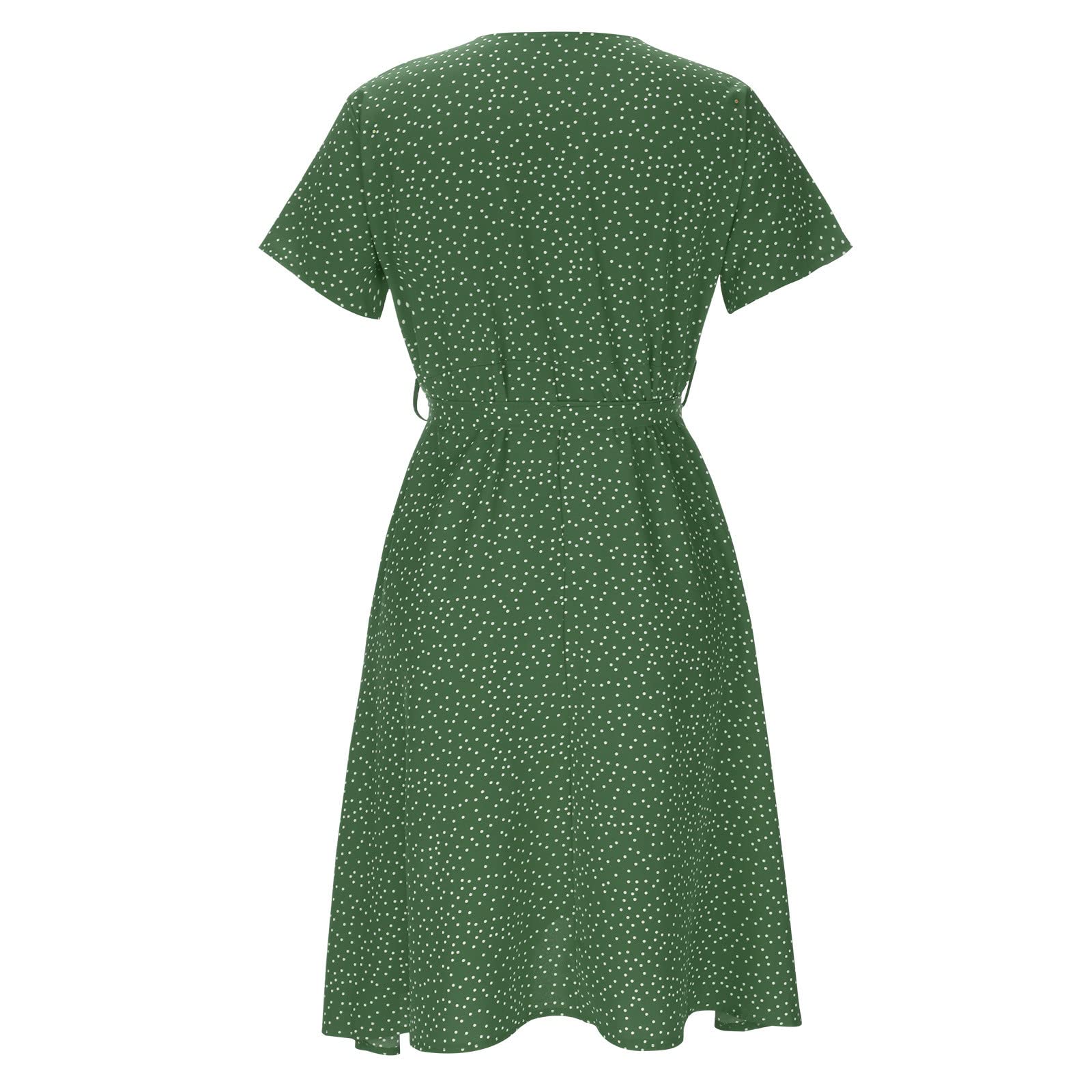 AMhomely Women's Summer Dresses - Elegant V-Neck Bandage Print Casual Short Sleeve Maxi Dress for Special Occasions | Plus Size & Petite Options | Perfect for Beach Vacations, Date Nights & Summer Parties