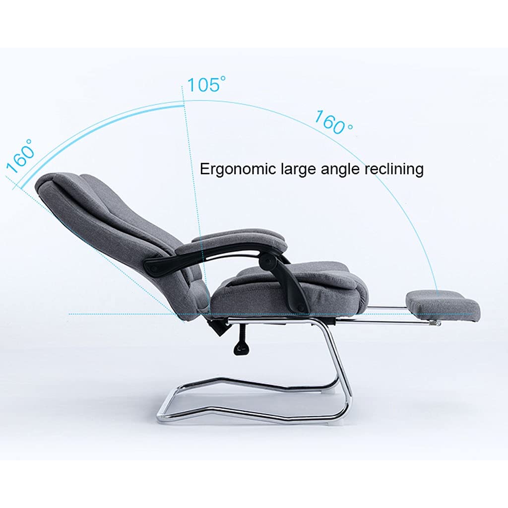 Piaoling Ergonomic Office Chair - Adjustable Reclining Computer Desk Chair with Lumbar Support for Home & Office Use, Comfortable Mesh Back Task Chair for Long Sitting (Gray) - Perfect for Workstations, Gaming Setups & Home Offices