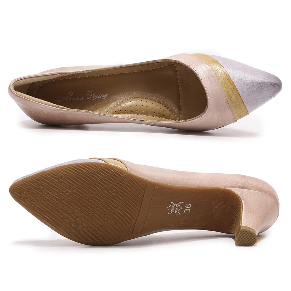 Women's Leather Pumps - Pointed Toe Medium Heel Dress Shoes for Office & Professional Women | Comfortable Work Shoes for Business, Formal Events & Daily Wear