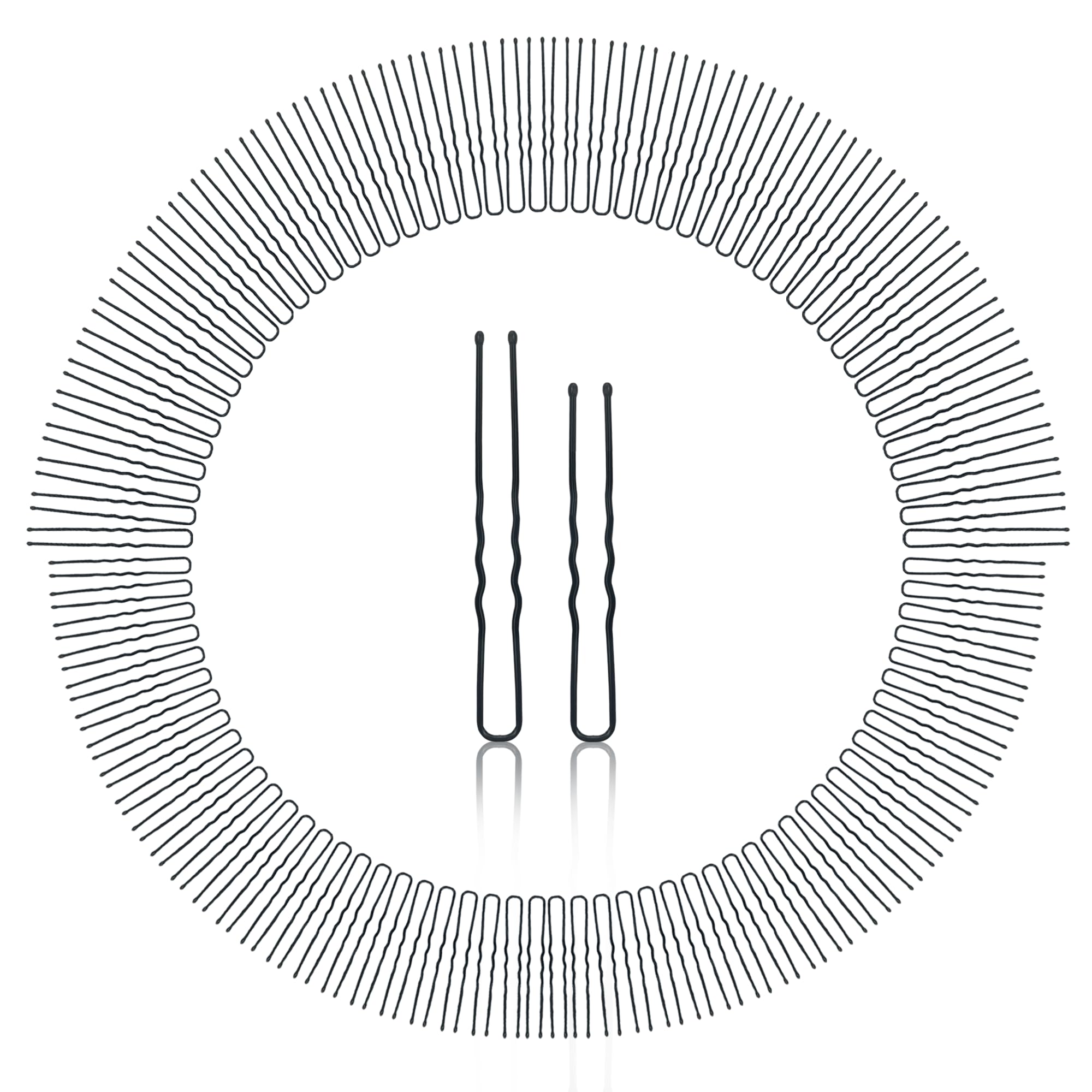 100Pcs Black Hair Pins for Women - U Shape Bobby Pins for Wedding, Styling & Daily Use - Secure Hair Clips for Girls & Women - Perfect for Updos, Braids and Bun Hairstyles