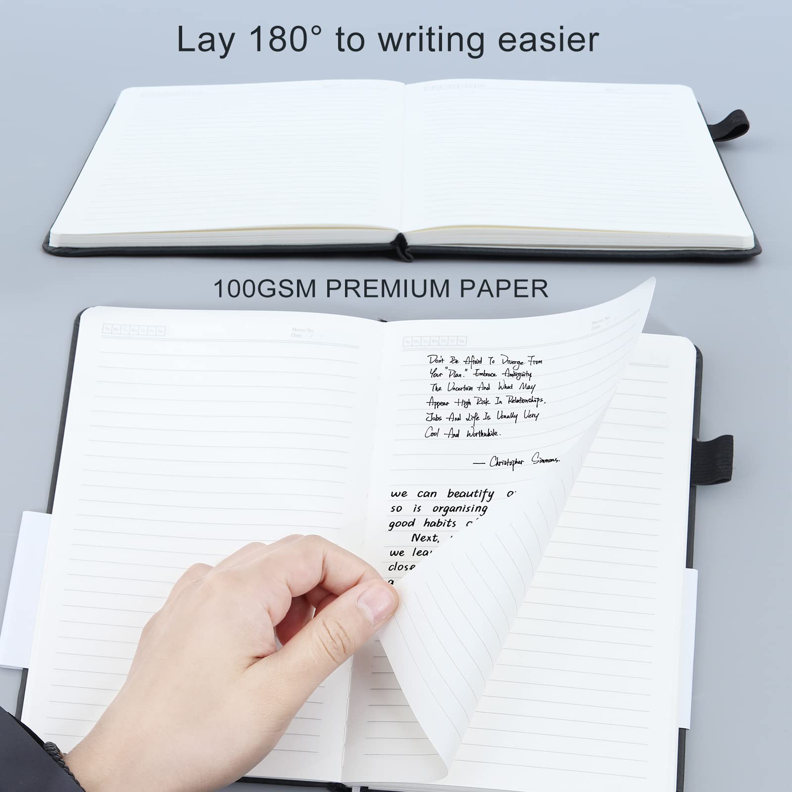 Premium A5 Notebook with Pen Holder - 100gsm College Ruled Thick Paper Journal for Work, School & Writing | Perfect for Office Professionals, Students & Creative Note Taking | Durable Notebook for Men & Women