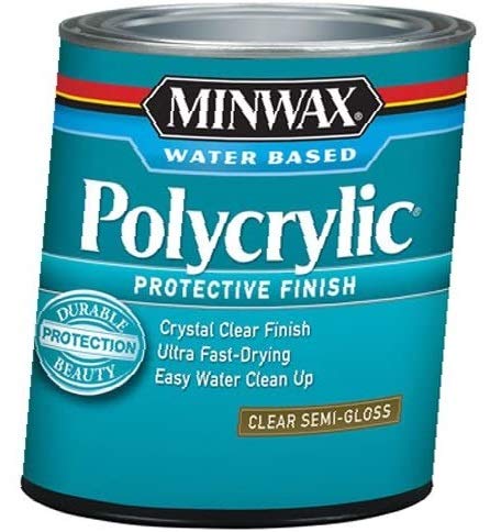 Minwax 64444444 Water-Based Polycrylic Protective Finish - Semi-Gloss, 1 Quart - Ideal for Wood Furniture, Cabinets & DIY Projects
