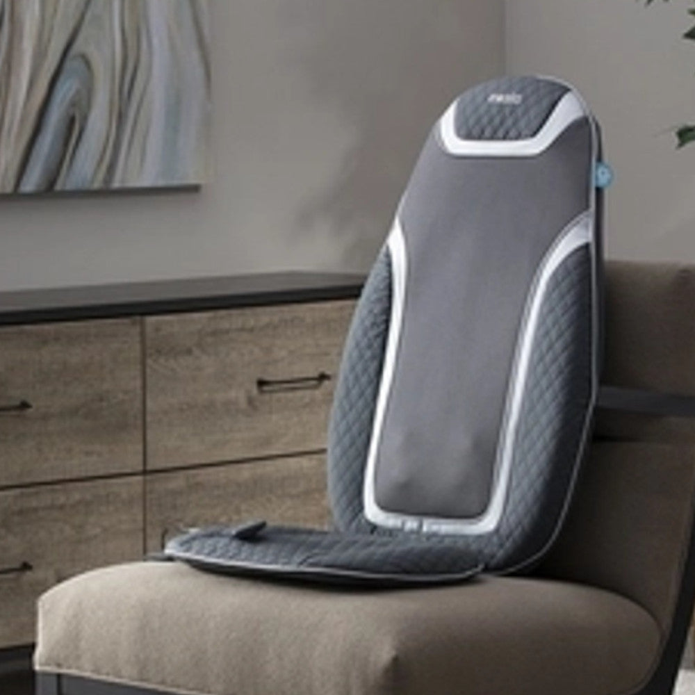 HOMEDICS MCS 757H Gentle Touch Gel Shiatsu Massage Cushion with Heat - Neck & Back Pain Relief for Home, Office & Car Use - Blemished Package with Full Warranty