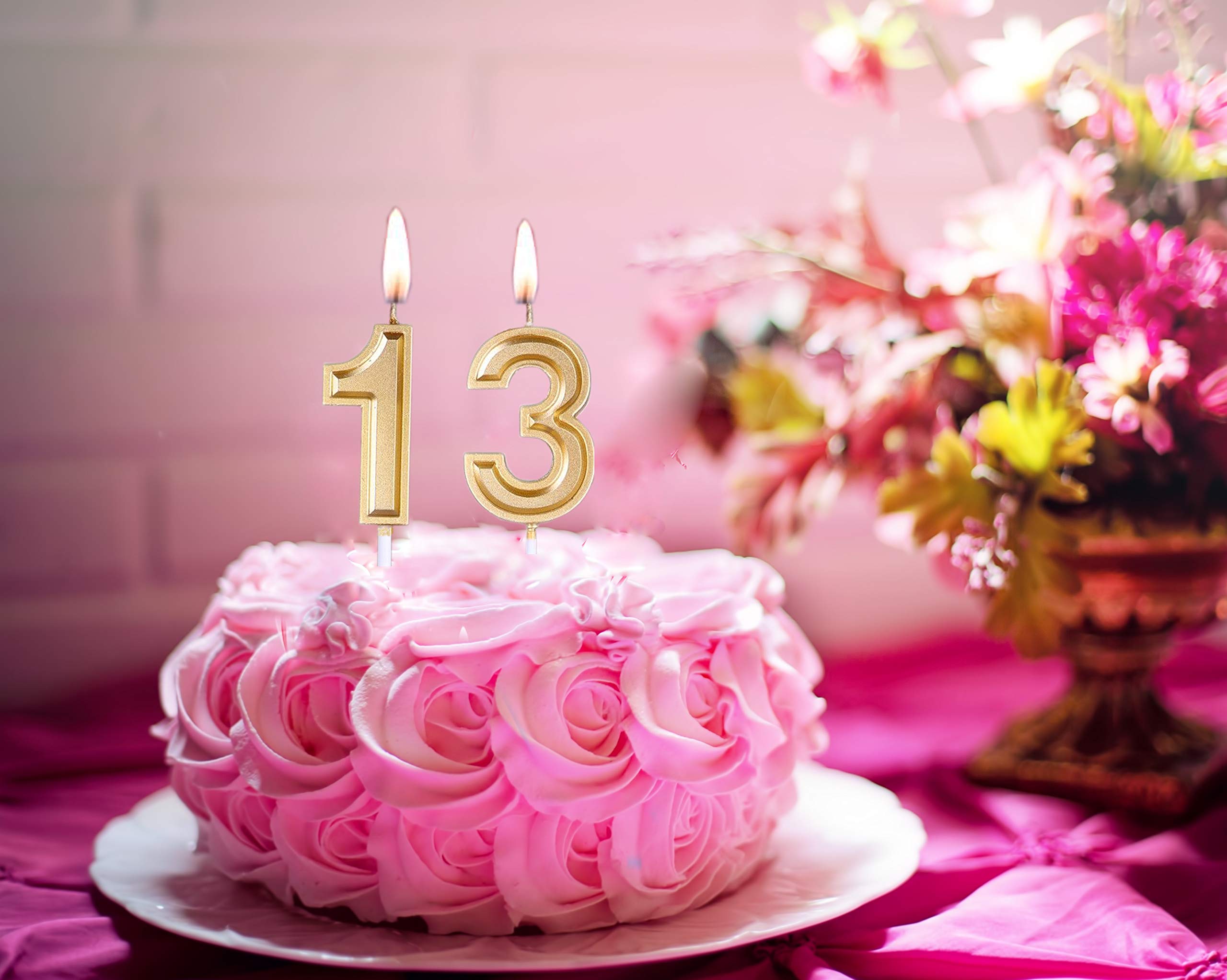 Mart Gold 13th & 31st Birthday Candles - Elegant Number 13 Cake Topper for Birthday Party Decorations | Perfect for Milestone Celebrations, Anniversaries & Special Occasions
