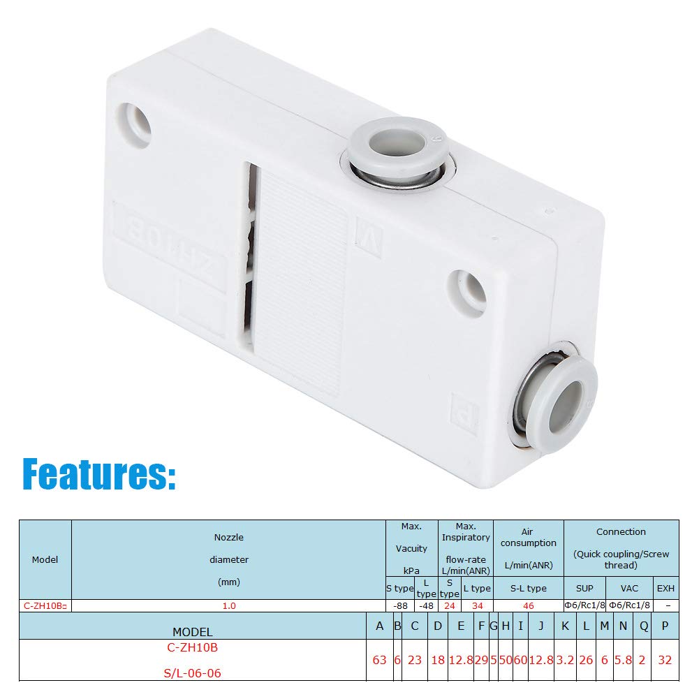 88Kpa Pneumatic Vacuum Generator for Industrial Automation | High-Efficiency Vacuum Pump for Electronics Packaging & Printing Applications | Perfect for CNC Machines, Pick-and-Place Systems & Automated Production Lines