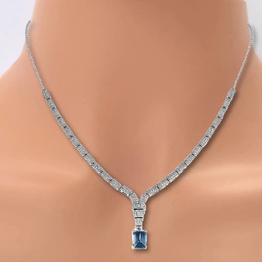Natural London Blue Topaz Birthstone Necklace for Women - December Birthstone Jewelry Gift for Mom, Wife, Daughter | Perfect for Anniversaries, Birthdays & Special Occasions