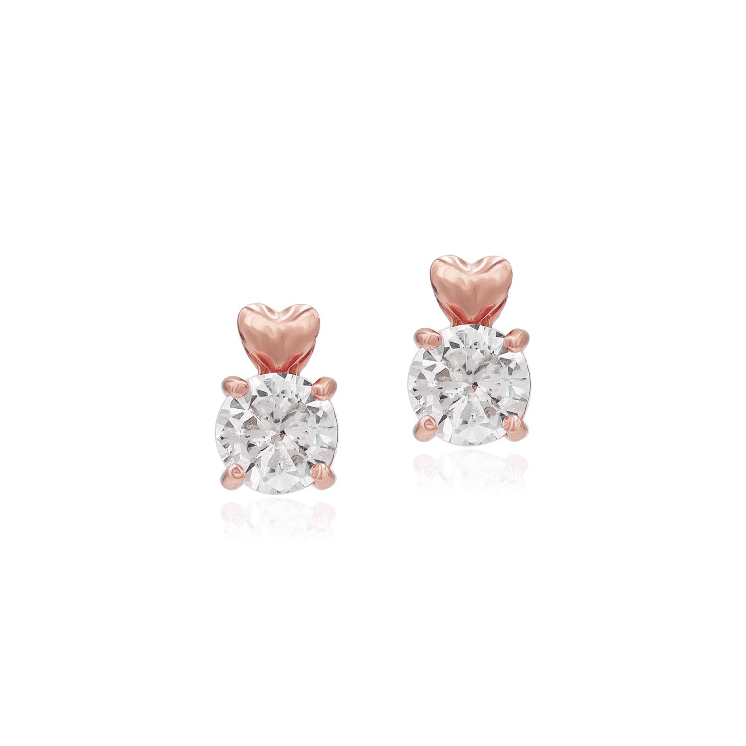925 Sterling Silver CZ Cubic Zirconia Dainty OX, Chevron, Mini Heart, Fox Dangle Minimalist Stud Earrings for Women & Girls | Elegant Everyday Wear, Gift for Her, Party & Wedding Jewelry