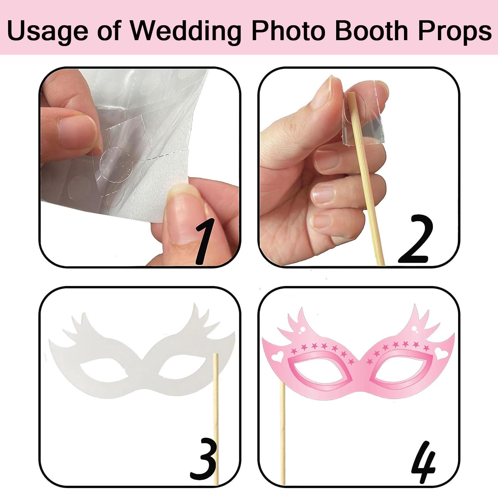 LMSHOWOWO 53-Piece Wedding Photo Booth Props Kit - Funny Bride-to-Be Selfie Accessories for Wedding Reception, Engagement Party & Bridal Shower Decorations | Perfect for Wedding Celebrations, Bachelorette Parties & Anniversary Events