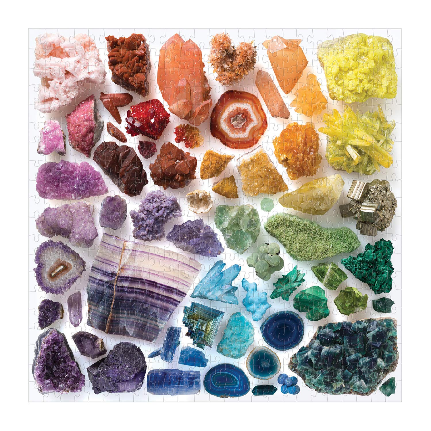 Galison 500-Piece Rainbow Crystals Puzzle - Colorful Gem Art for Family Game Night