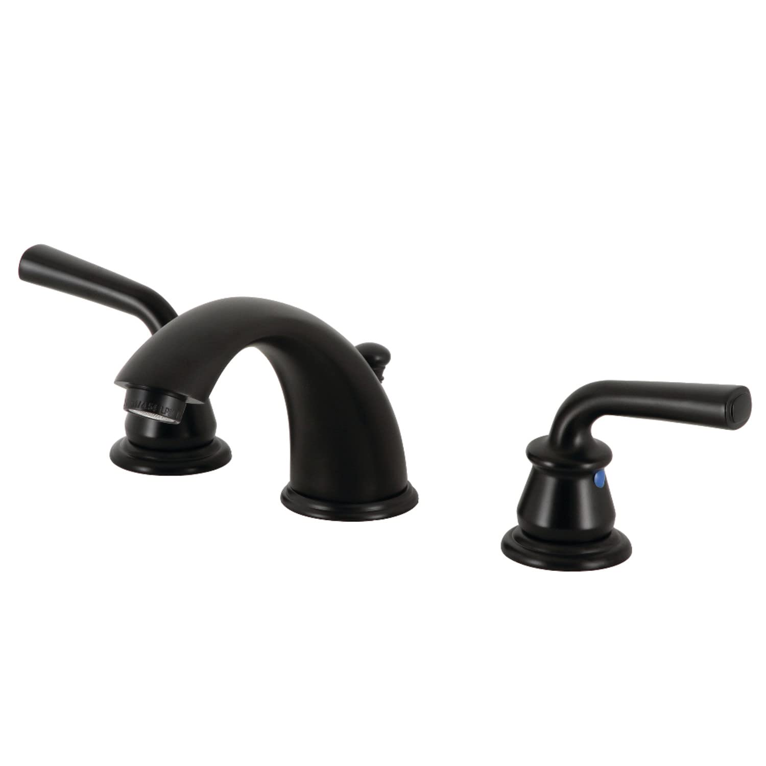 Kingston Brass KB960RXL Matte Black Widespread Bathroom Faucet with Pop-Up Drain - Vintage Style for Bathroom Sink, Perfect for Home Renovation & Modern Decor
