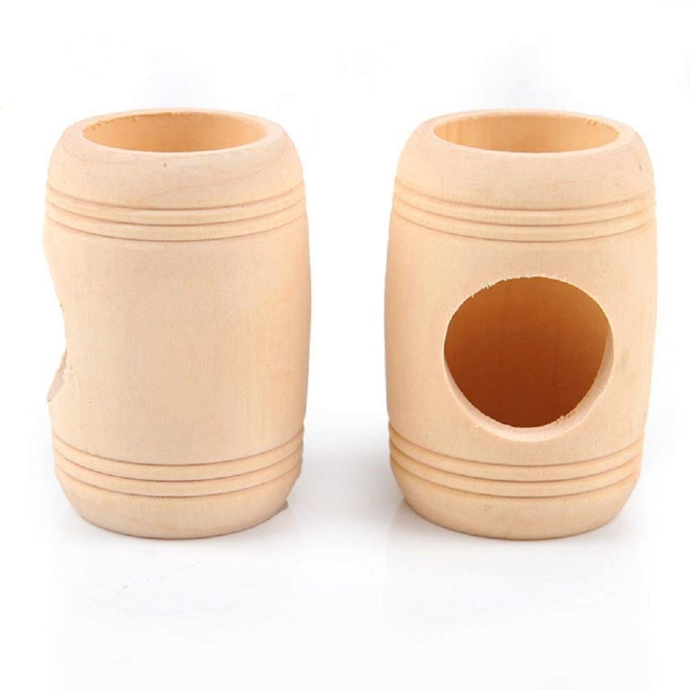 Feltsky 4-in-1 Natural Wooden Hamster Toys Set with Ladder, Swing, Barrel & Seesaw - Chew Toys for Gerbils, Rats, Guinea Pigs & Chinchillas - Perfect for Small Pet Exercise & Cage Enrichment
