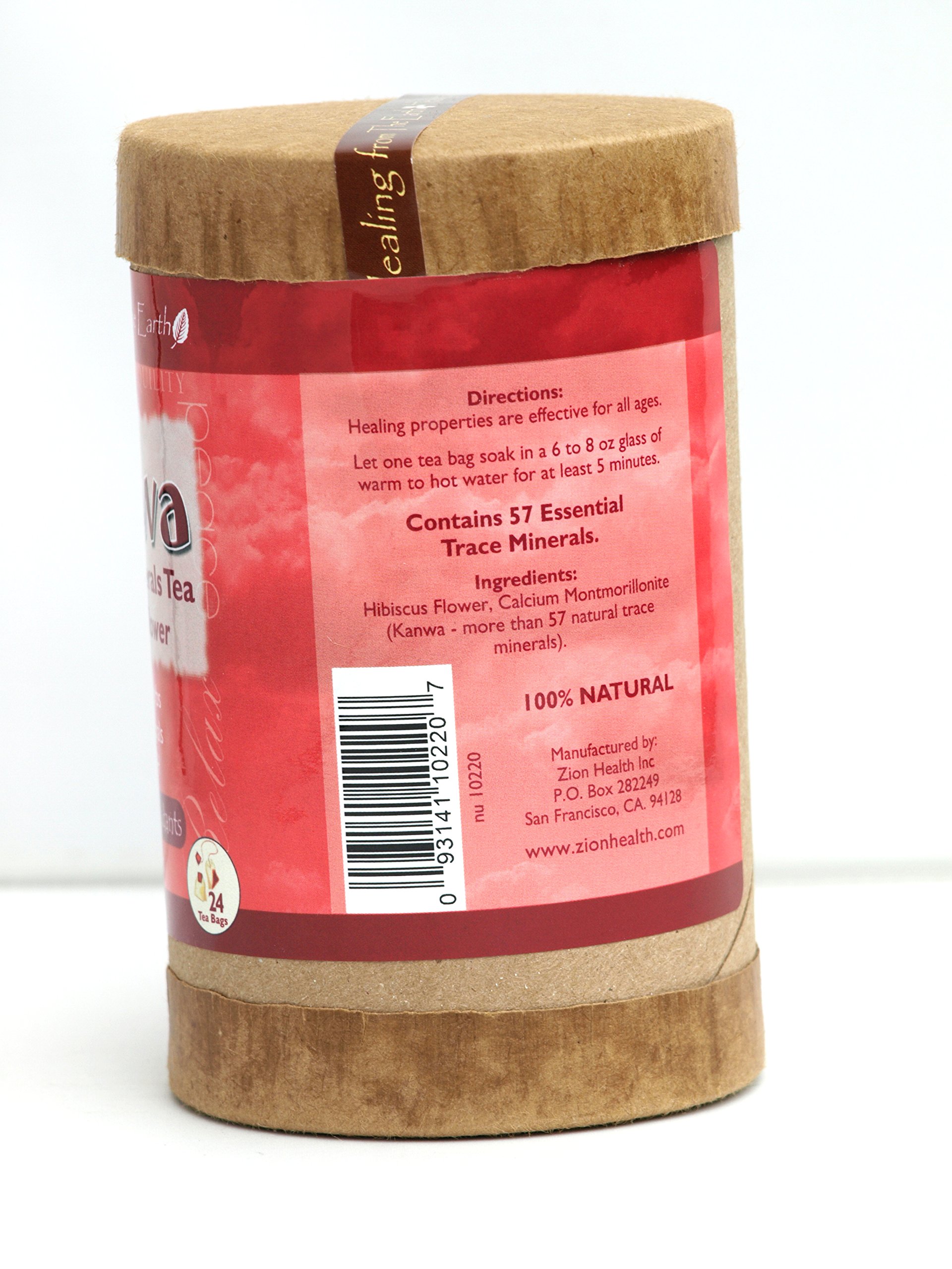 Organic Hibiscus Tea Bags - 100% Natural Herbal Tea for Detox & Relaxation - Zion Health 24 Count - Perfect for Iced Tea, Wellness & Stress Relief