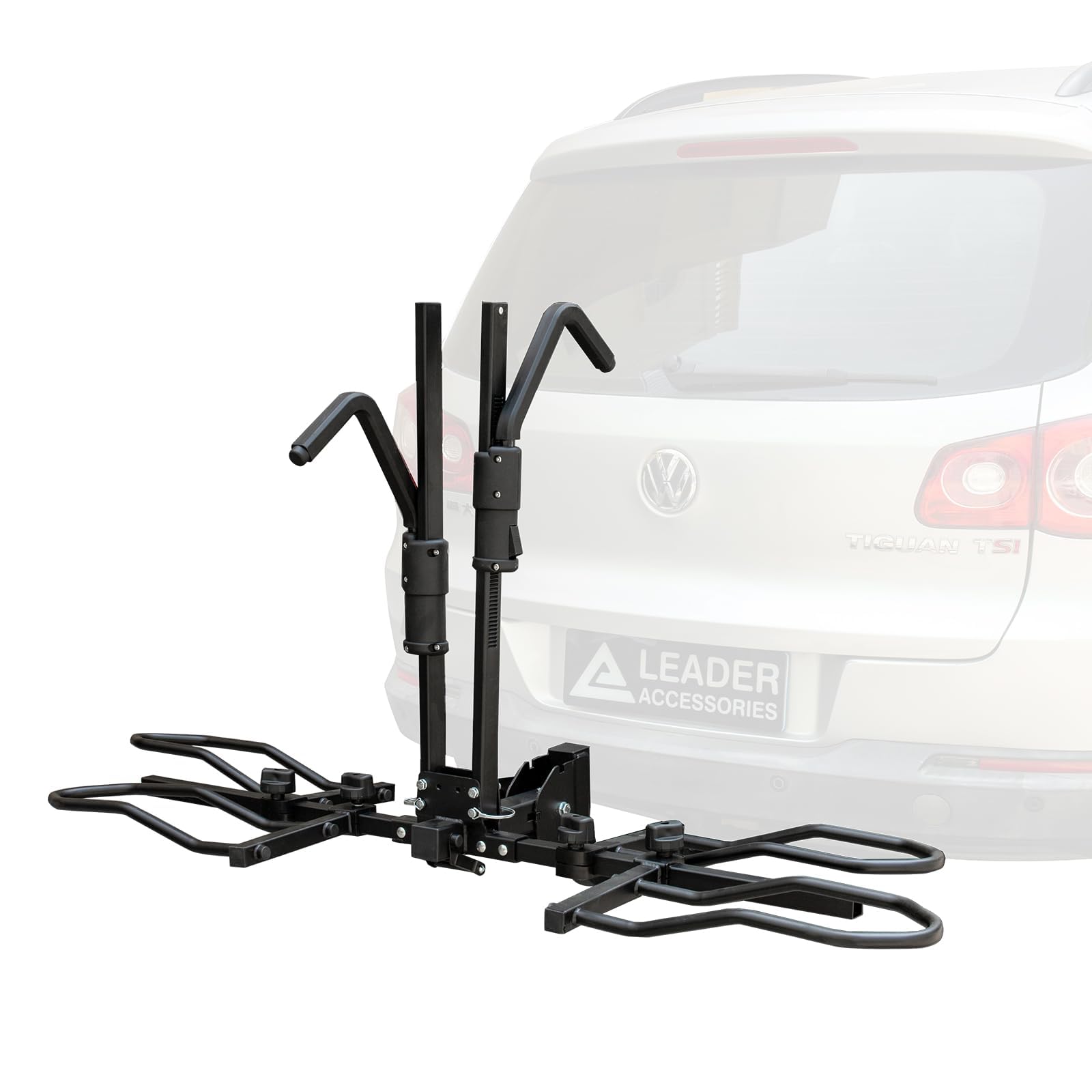 Leader Accessories TrekTote Platform Bike Rack for Car - Foldable 2 Bike Hitch Mount Carrier for SUV, Truck, RV & Ebikes | Quick Tilt Release, Anti-Wobble Design | Perfect for Road Trips, Camping & Outdoor Adventures