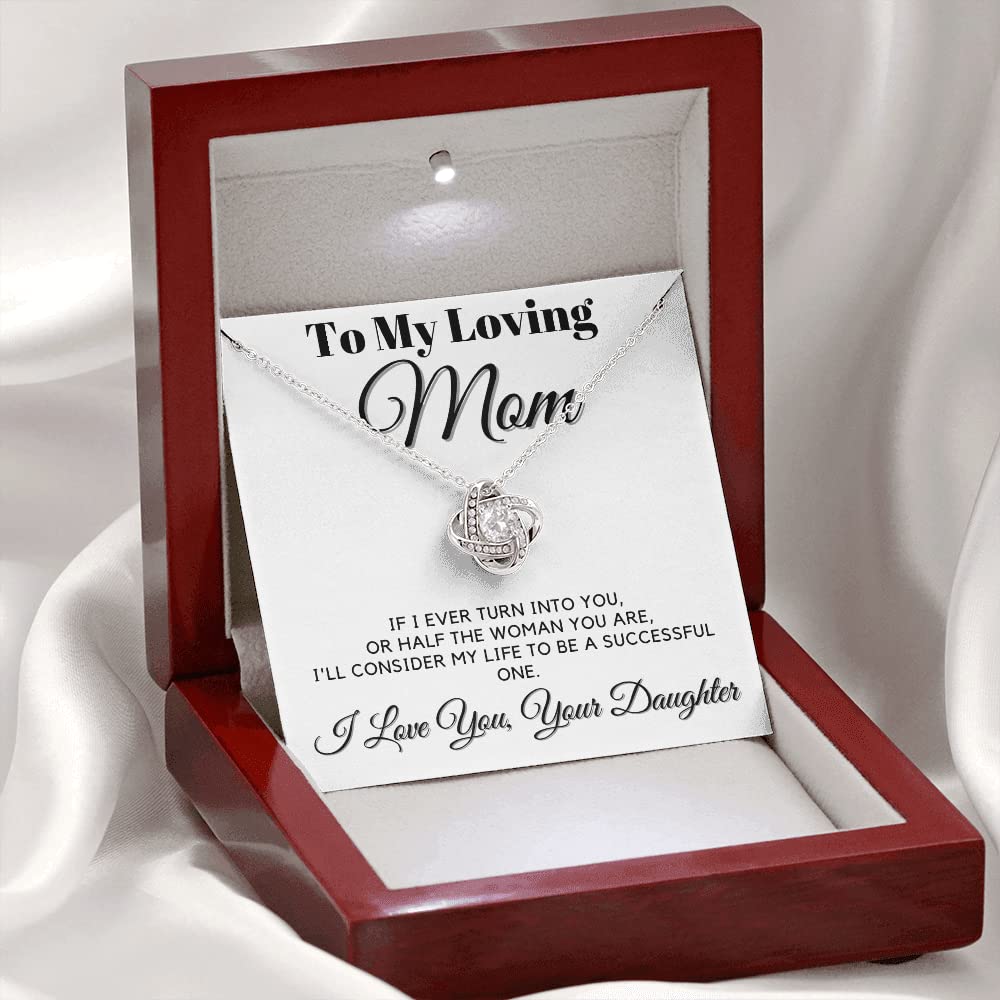 Love Knot Necklace for Mom - Elegant Mother's Day & Birthday Gift for Women, Personalized Mama Jewelry from Daughter, Best Mom and Daughter Necklace | Perfect for Anniversaries, Christmas & Special Occasions