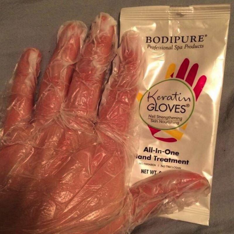 Keratin Gloves for Natural Moisturizing Hand Treatment - Deep Hydration & Repair - Bodipure White Sachet - Perfect for Spa, Night Care & Dry Skin Relief