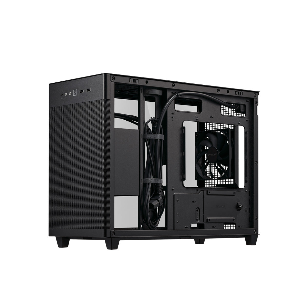 ASUS Prime AP201 Tempered Glass MicroATX PC Case - Compact Gaming Computer Tower for Small Spaces | Perfect for Home Office & Gaming Setup