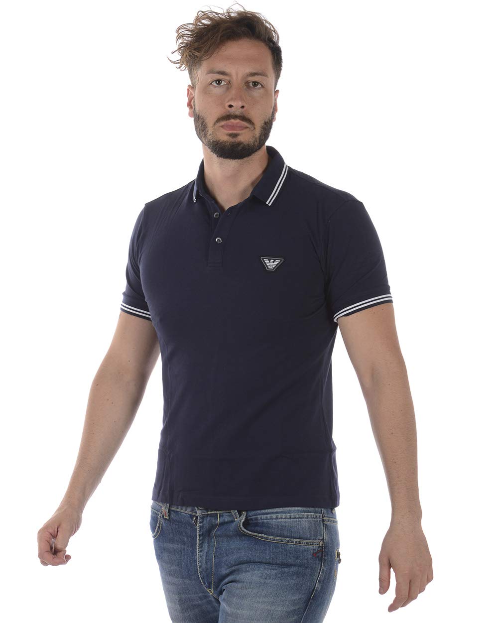 Emporio Armani Men's Polo Shirt 3Z1F681JPTZ - Dark Blue XL | Premium Cotton Casual Shirt for Business, Golf & Everyday Wear