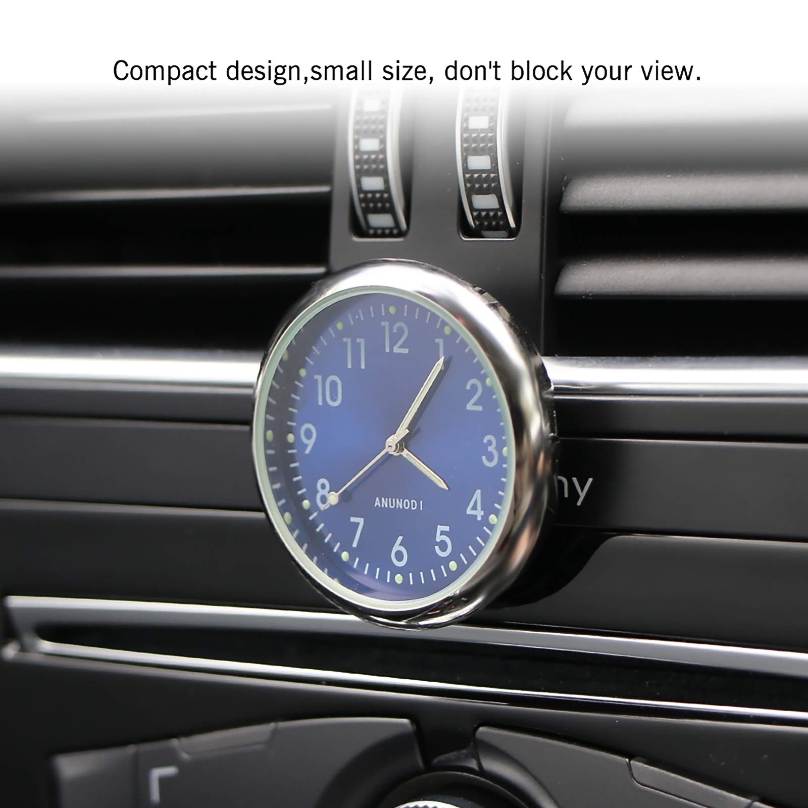 1.6'' Large LCD Display Stick-On Digital Car Clock - Blue | Dashboard & Air Vent Mount | Perfect for Home, Office & Vehicle Use | Auto Accessory Gift Idea