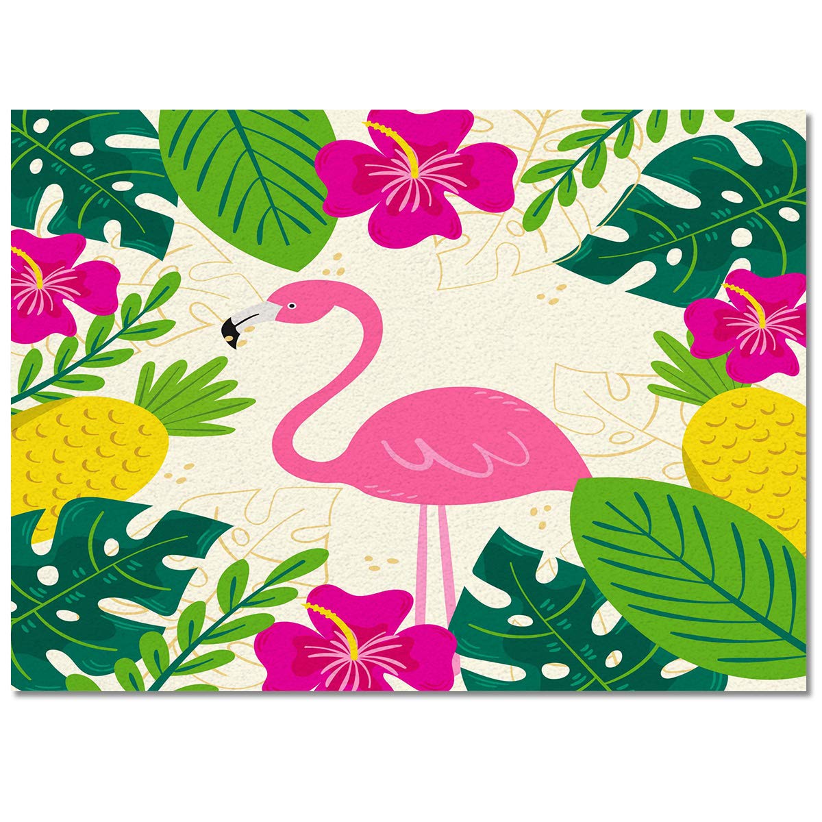 5'x8' Tropical Flamingo Area Runner Rug - Washable Indoor/Outdoor Carpet for Kitchen, Living Room, Bathroom, Bedroom, Classroom & Laundry Room - Perfect Summer Theme Decor for Home, Office & Dorm Welcome Mat