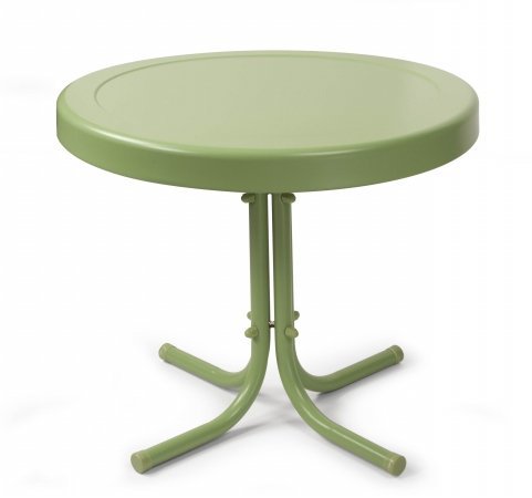 Vintage Metal Side Table in Oasis Green - Mid-Century Modern End Table for Living Room, Bedroom & Patio - Small Accent Table with Retro Design