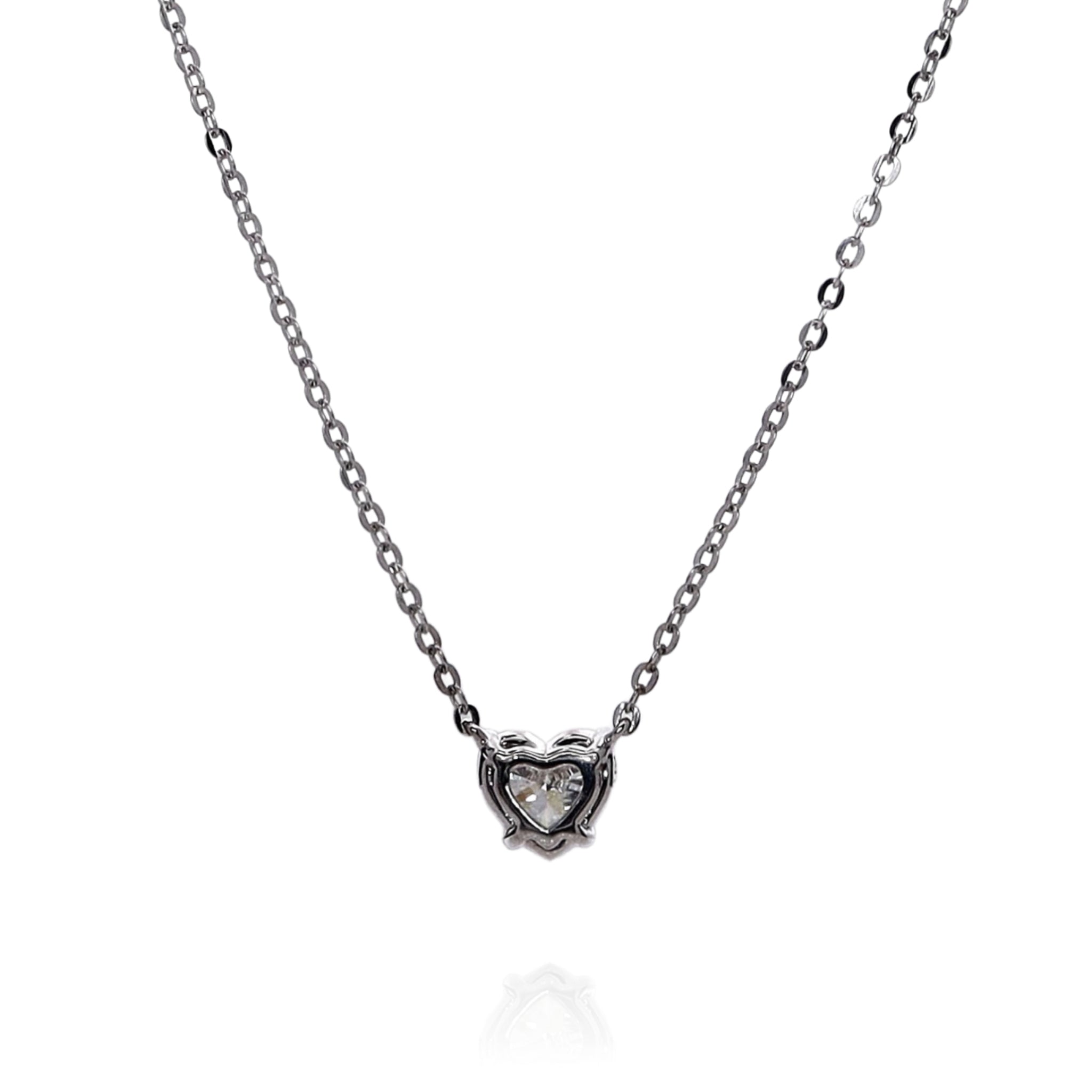 18K White Gold 1.62 Carat Heart Shaped Diamond Solitaire Pendant Necklace for Women - Elegant Valentine's Day Gift, Anniversary Jewelry & Romantic Occasions