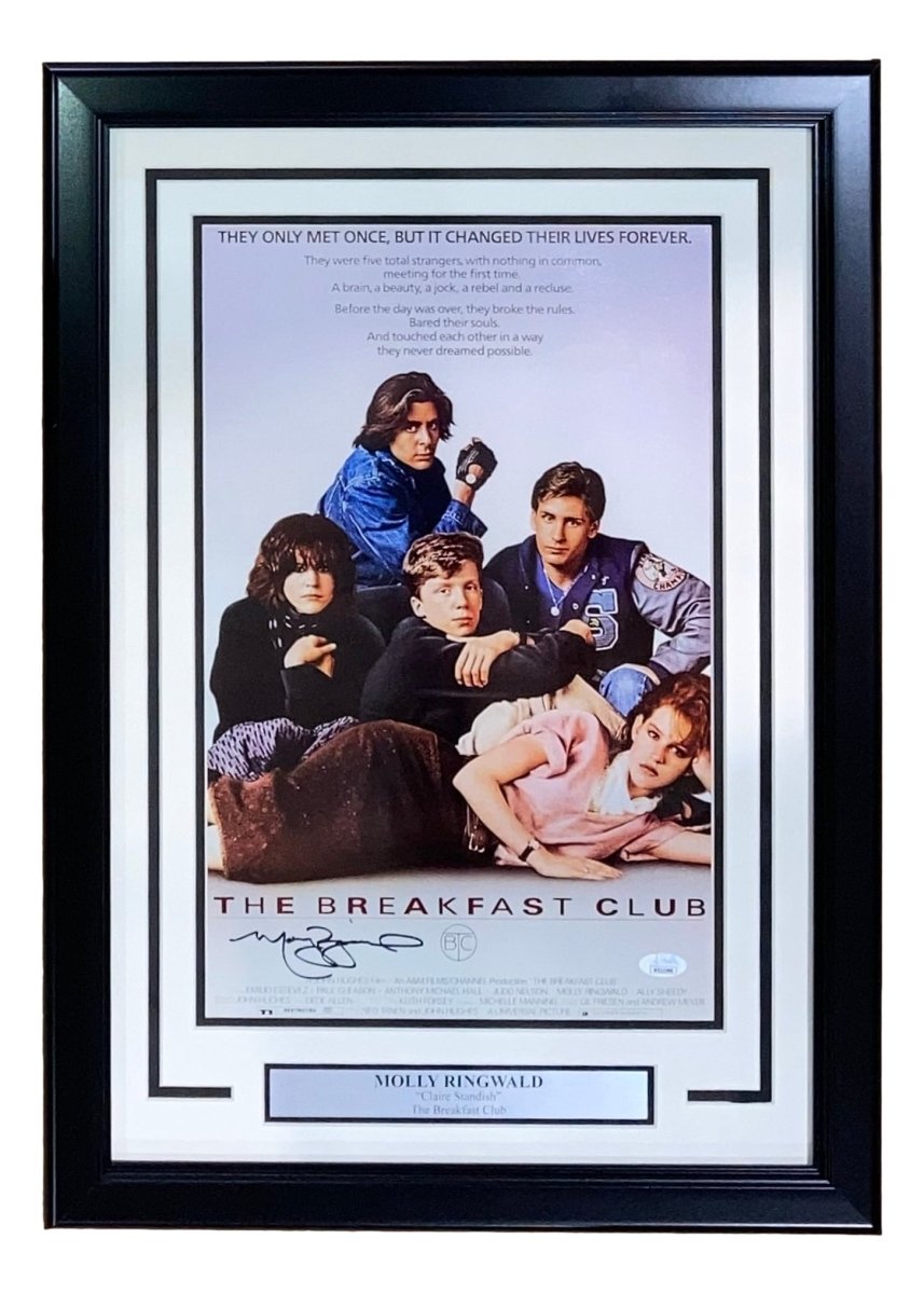 Molly Ringwald Autographed Framed 11x17 The Breakfast Club Movie Poster - JSA Certified Memorabilia - Perfect for 80s Movie Fans & Home Theater Decor