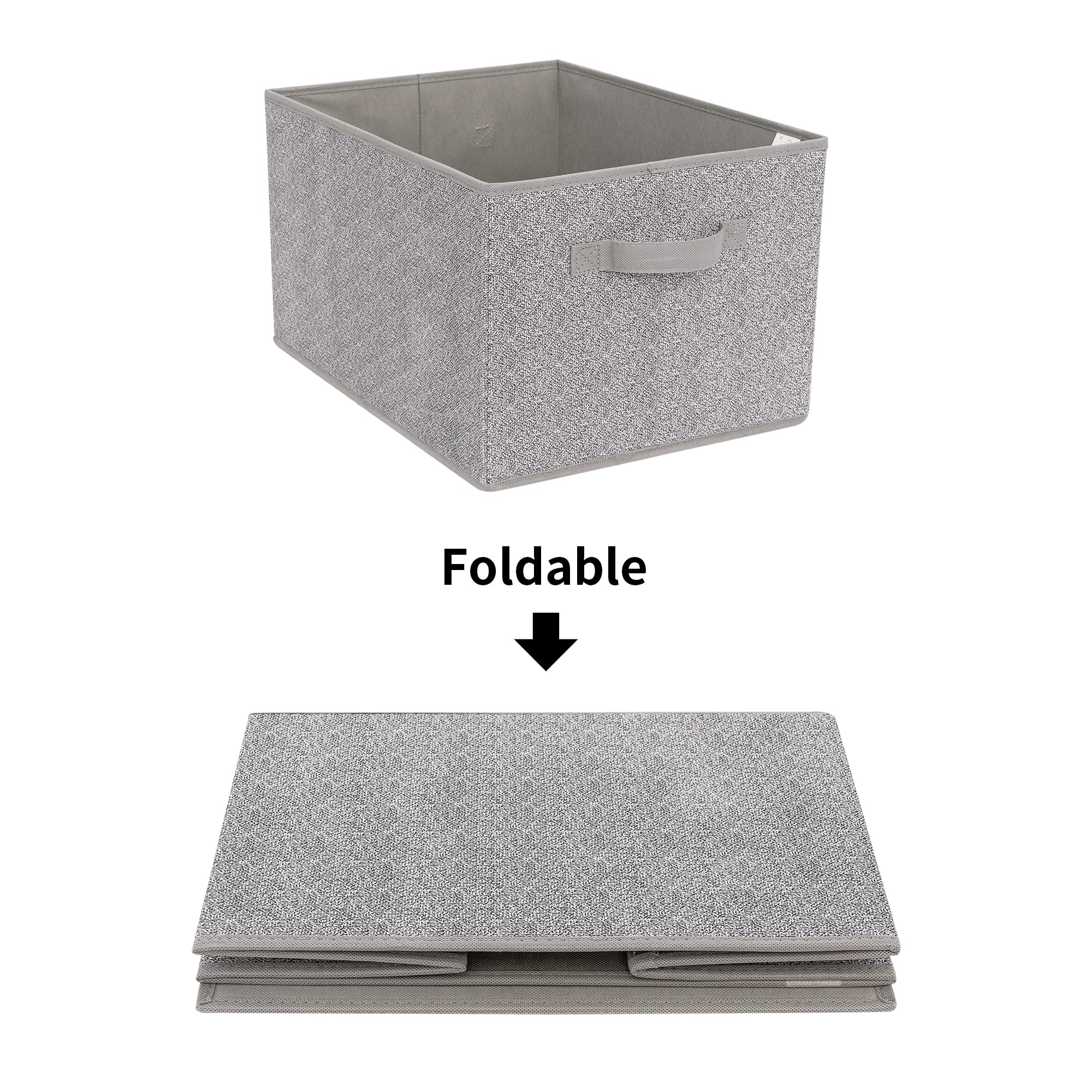 GRANNY SAYS Extra Large Fabric Storage Bins with Handles - 3-Pack Gray Closet Organizers for Clothes, Toys & Home Organization | Perfect for Wardrobe, Nursery & Seasonal Storage