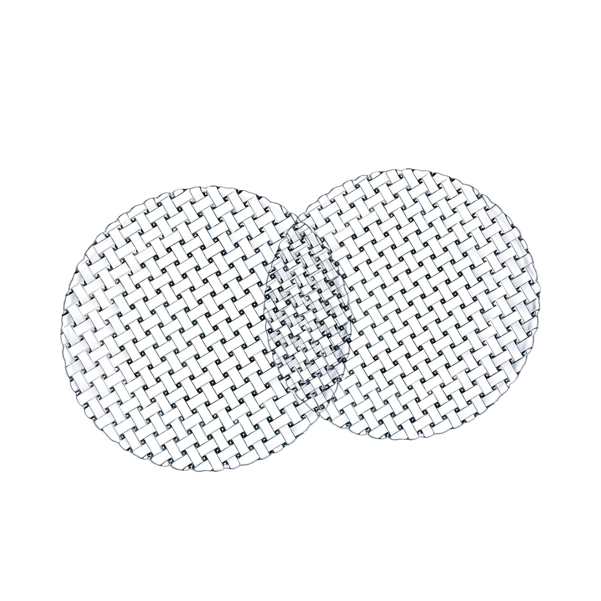 Nachtmann Bossa Nova Crystal Charger Plates - Set of 2, 12 Inch Clear Glass Dinner Plates for Formal Dining & Wedding Decor