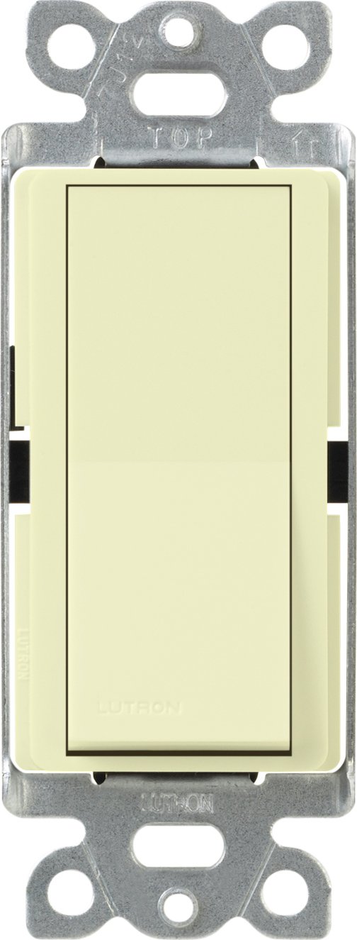 Lutron Claro 15 Amp 3-Way Rocker Light Switch with Locator Light, Almond (CA-3PSNL-AL) - Perfect for Bedrooms, Hallways & Staircases