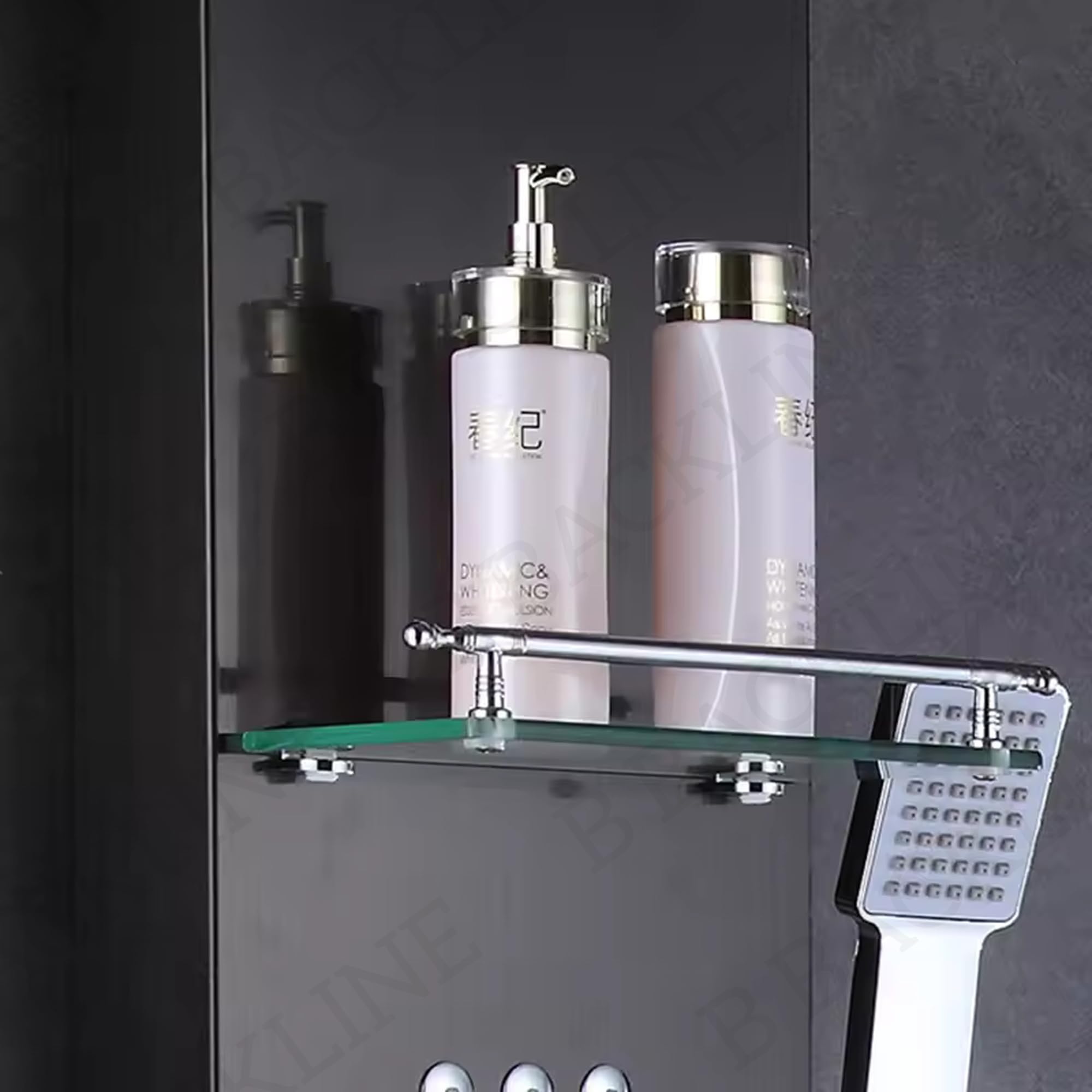 Stainless Steel Shower Panel Set - Dual Flow Overhead Waterfall & Handheld Shower Combo | Wall Mount Bathroom Shower System in Black Glossy Finish | Perfect for Spa-Like Experience & Modern Home Renovation