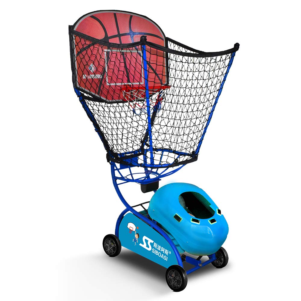 SIBOASI S6809 Portable Basketball Shooting Machine - Automatic Rebounder & Guard Net for Kids & Youth - Perfect for Home, School, Club & Court Training - Improve Shooting Skills Anywhere