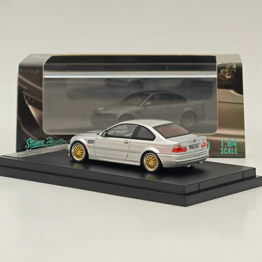 1:64 Scale BMW E46 M3 Silver Diecast Model Car - High Rev Series Collectible Toy for Adults & Kids - Perfect for Display, Gifts, and Racing Enthusiasts
