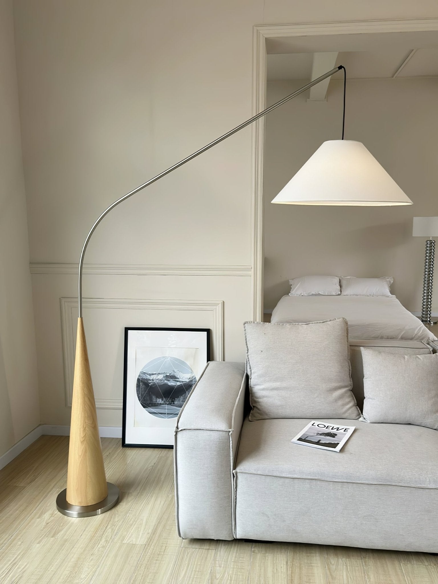 Arvo Arc Floor Lamp - Modern Adjustable LED Standing Light for Living Room, Bedroom & Office - Dimmable Reading Lamp with Flexible Gooseneck Design