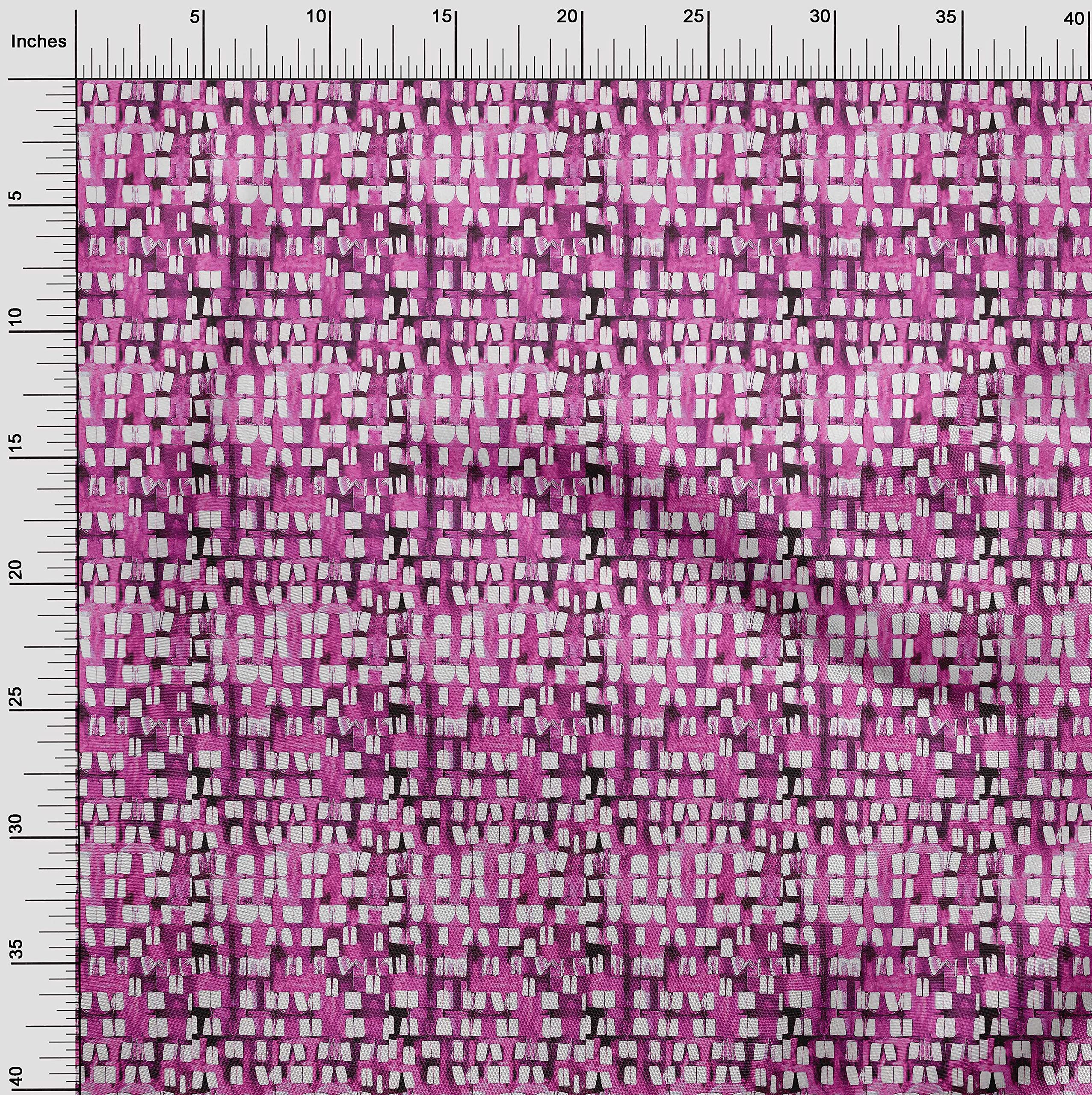 oneOone Cotton Cambric Fuschia Pink Tie-Dye Dress Fabric - 42 Inch Wide Printed Material by The Yard | Perfect for DIY Dresses, Skirts & Summer Fashion Projects