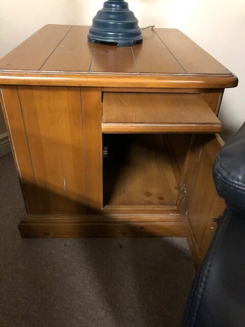 Pine Wood Storage End Table with Drawer - Nightstand, Living Room Side Table, Bedroom Organizer - Perfect for Small Spaces & Home Decor