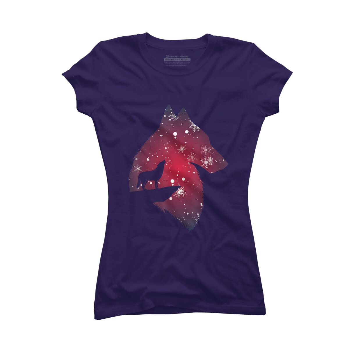 Funny Christmas Wolf with Snowfall Graphic T-Shirt for Adults, Kids & Babies | Holiday Family Matching Outfit | Perfect for Christmas Parties & Gifts