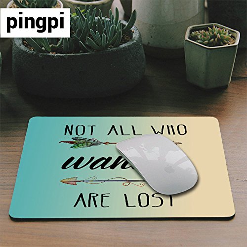 Custom Gaming Mouse Pad with Inspirational Travel & Life Quote - Not All Who Wander Are Lost - Perfect for Gamers, Office & Home Workspace