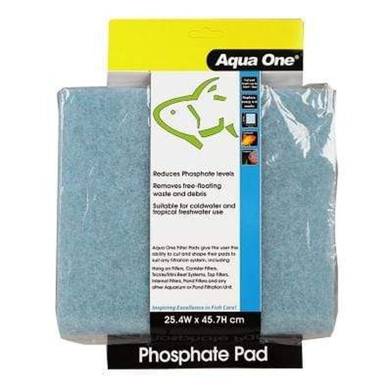 Aqua One Phosphate Pad 25.4 x 45.7cm - Premium Aquarium Filter Media for Crystal Clear Water | Reduces Algae Growth | Perfect for Freshwater & Saltwater Fish Tanks