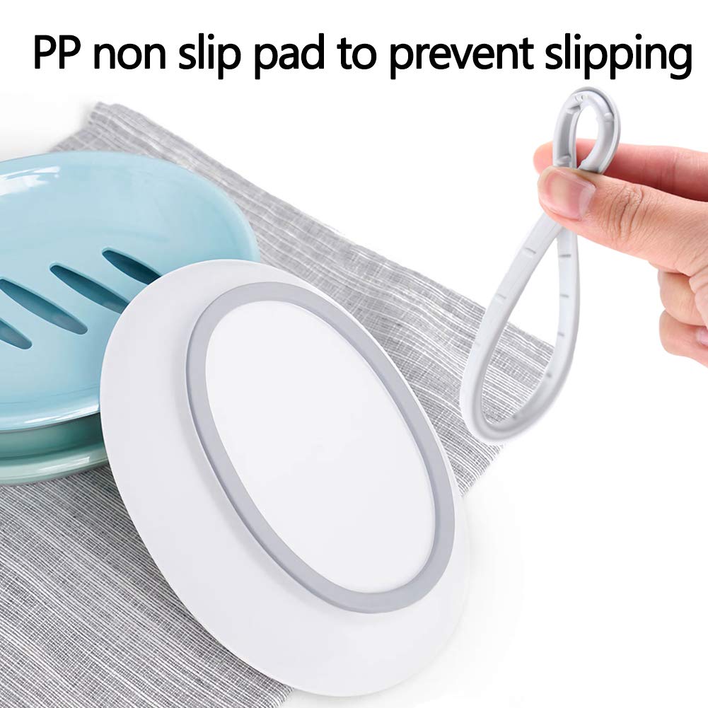WYOK 2-Pack Soap Dish with Drain - Premium Soap Holder for Shower, Bathroom & Kitchen - Prevents Mushy Soap, Easy to Clean & Durable - Perfect for Keeping Your Soap Dry & Organized (Khaki) - Ideal for Home, RV, Gym & Travel Use