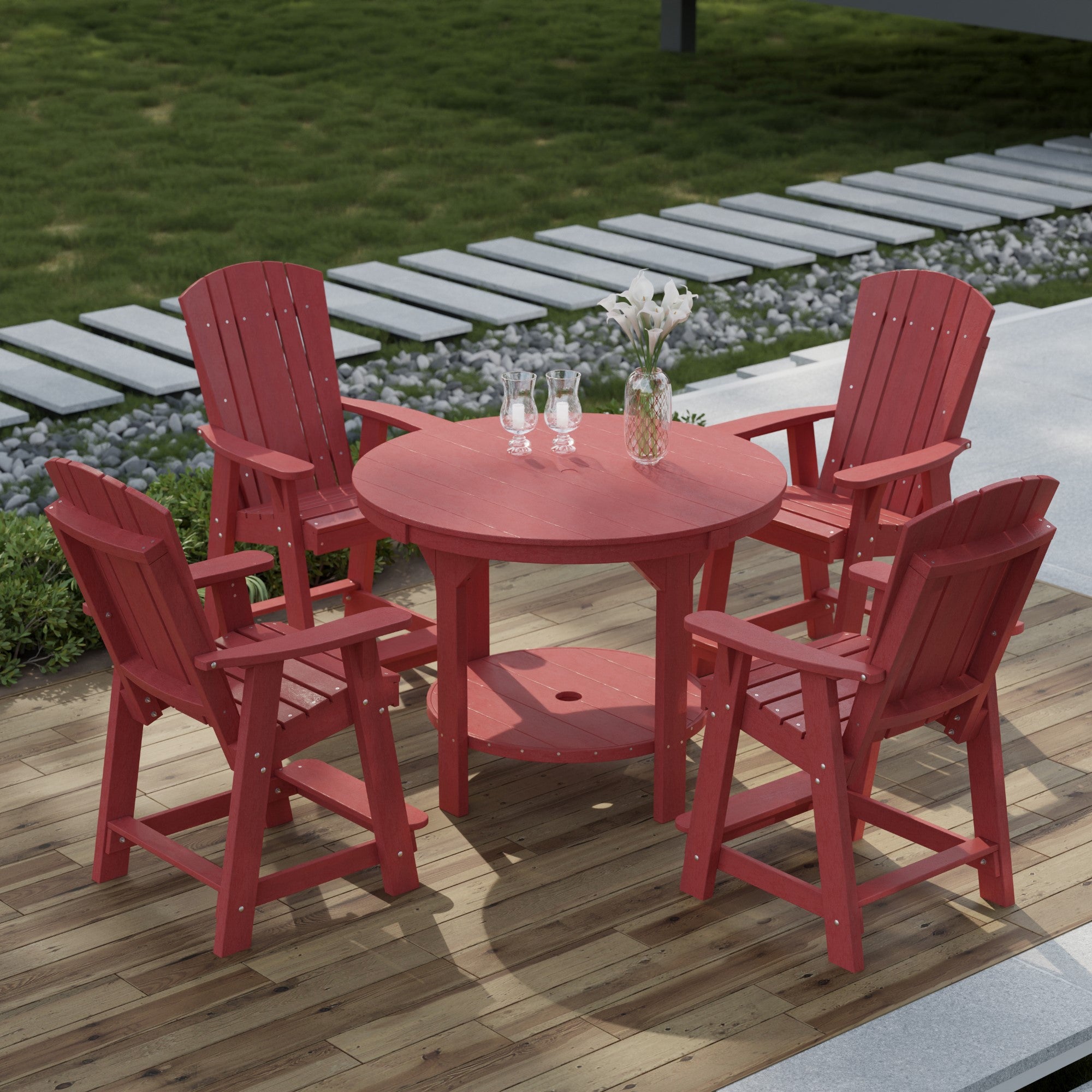 Heritage 5-Piece 48-Inch Pub Counter Height Dining Set - Perfect for Kitchen Islands, Breakfast Bars & Small Space Entertaining