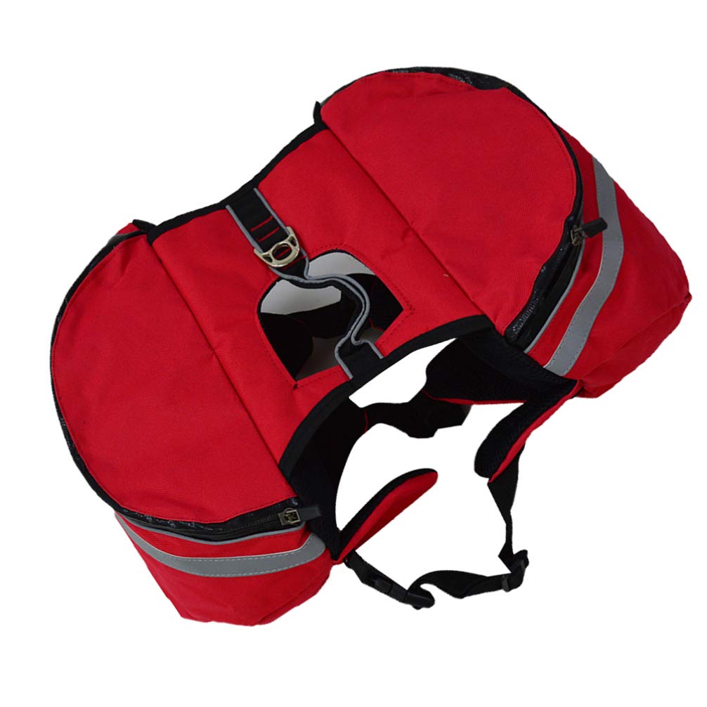 **Balacoo Travel Backpack for Dogs - Hiking Saddle Bag Pet Carrier with Pockets, Outdoor Camping Vest for Small & Medium Dogs (Red, Size) - Perfect for Hiking, Camping & Outdoor Adventures**