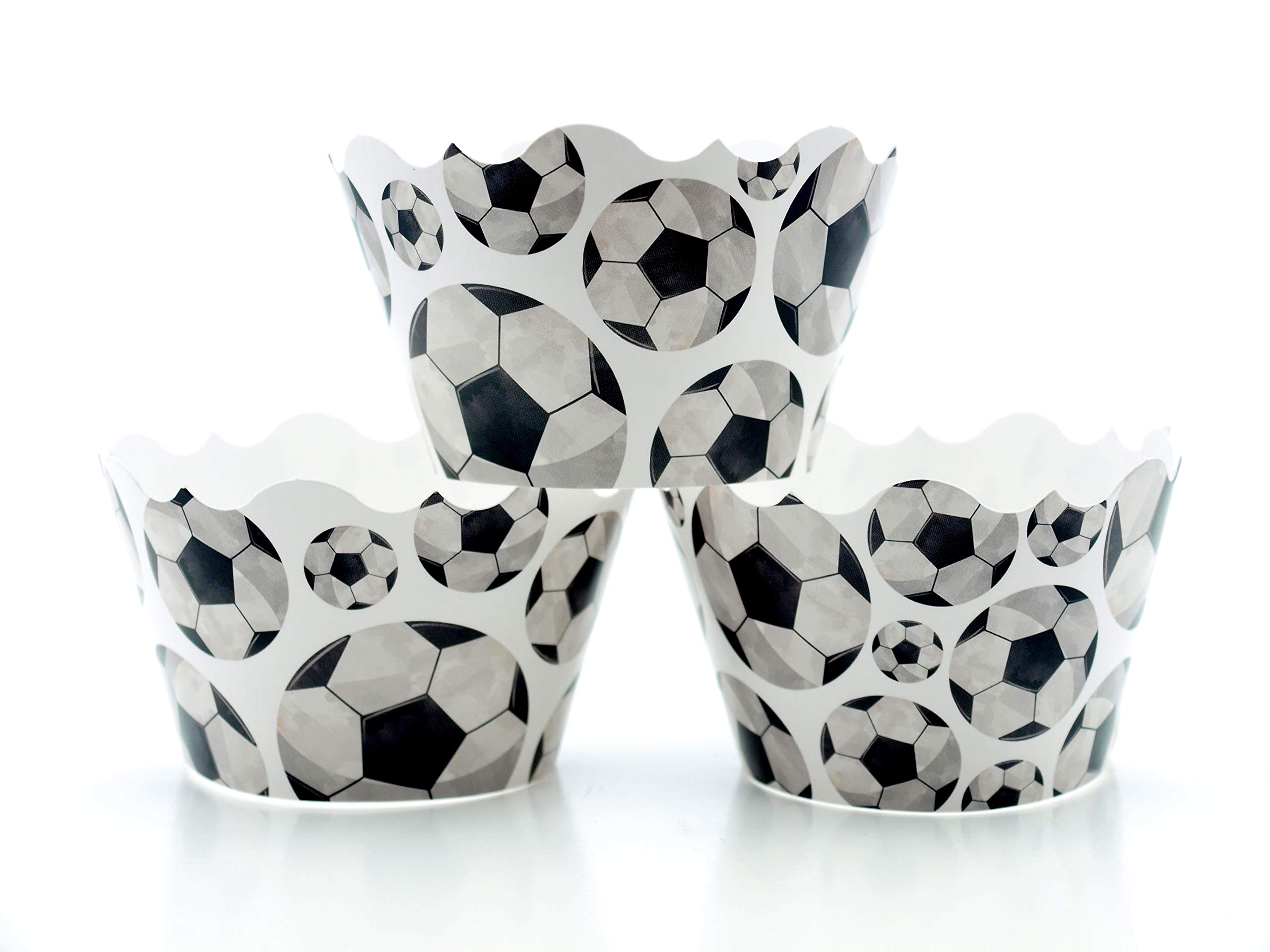 Soccer Birthday Party Cupcake Wrappers - 12 Pack Football Themed Cupcake Decorations for Boys & Girls Birthday Parties | Perfect for Soccer Ball Themed Celebrations, Team Treats & Sports Party Favors