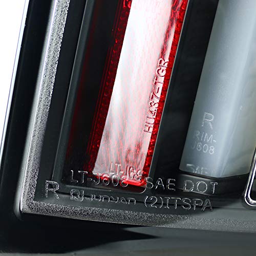 Spec-D Tuning Black LED Tail Lights for 2003-2007 Cadillac CTS - Left & Right Pair Assembly - Enhanced Visibility & Style for Night Driving & Custom Car Upgrades