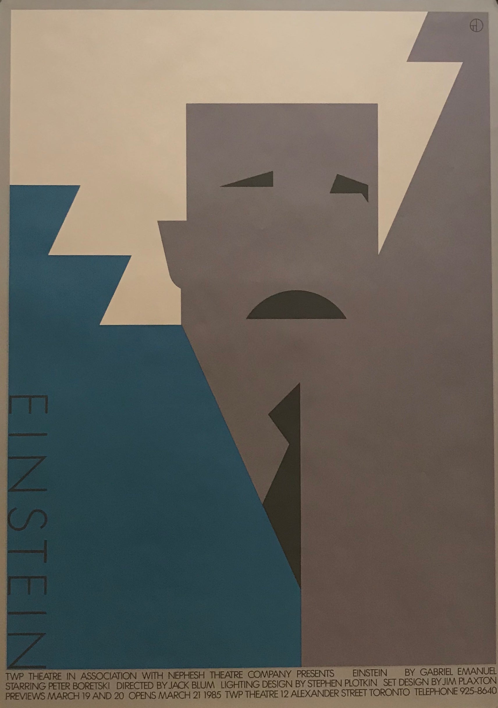 1980s Original Canadian Theatre Poster Einstein (TWP Theatre) - Vintage Movie Memorabilia for Home Decor & Theater Lovers